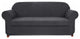 Subrtex 2-Piece Spandex Stretch Sofa Slipcover, Gray, Loveseat