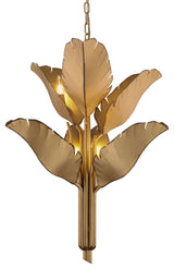 Banana Leaf 6-Lt Chandelier - Gold