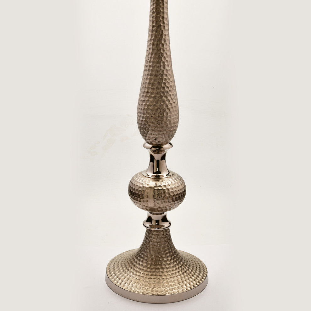 Aluminum Hammered Candlestick