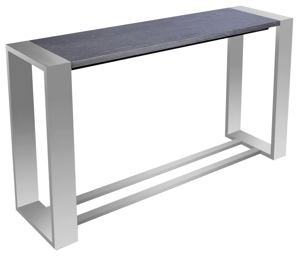 Modrest Fauna Modern Stainless Steel Console Table, Gray Elm