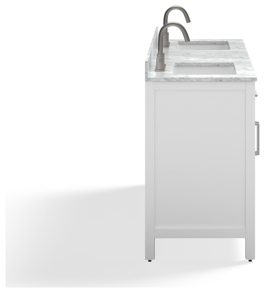 The Oswald Bathroom Vanity, White, 72", Double Sink, Freestanding