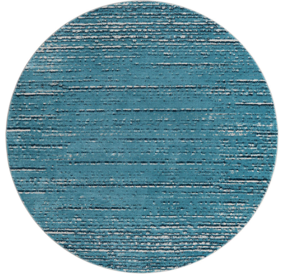 Unique Loom Oasis Calm Area Rug, Blue, 7' 0 X 7' 0 Round