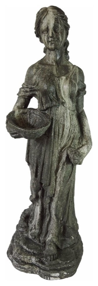 Resin Magnesium Oxide Girl Garden decor, Gray