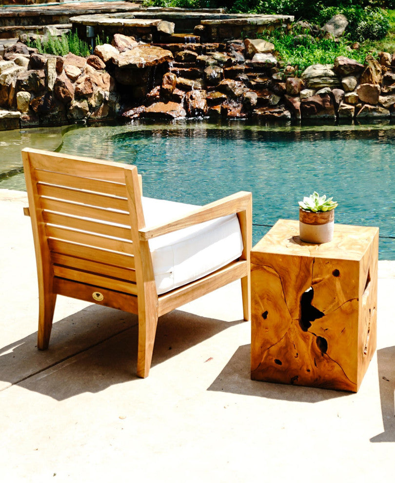Catalina Dahlia Teak Outdoor Lounge Chair