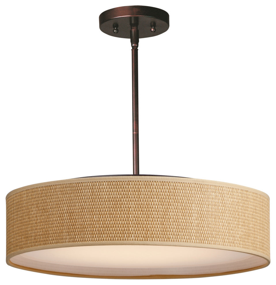 Maxim 10226 Prime 20"W LED Pendant - Grass Cloth / Oil Rubbed Bronze