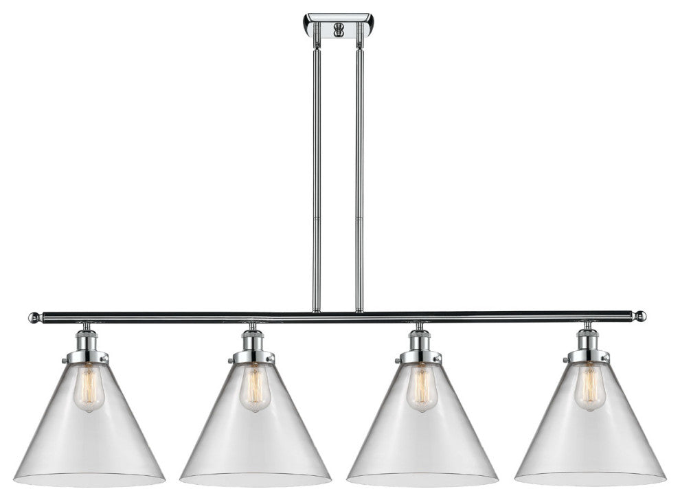 Innovations 916-4I-PC-G42-L Cone 12" 4 Light Island Light, Polished Chrome