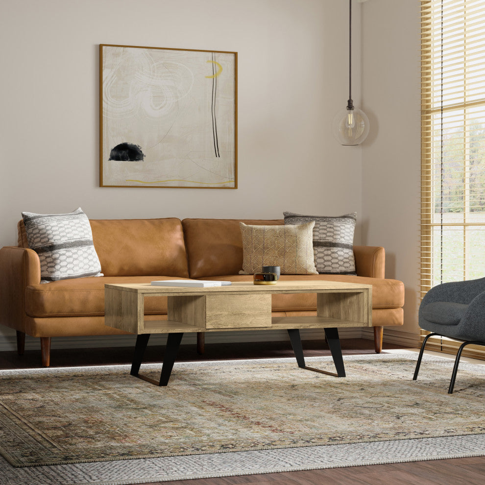 Lowry Solid Acacia Wood Coffee Table, Natural