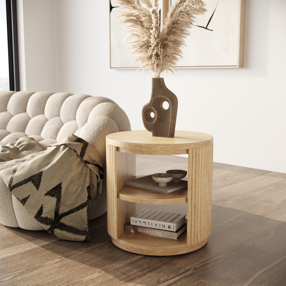 Modrest Jacobson Modern Natural Acacia End Table