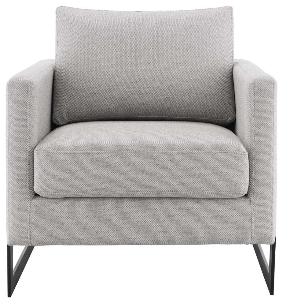 Accent Chair, Fabric, Metal, Black Brown Oatmeal, Modern, Lounge Hospitality