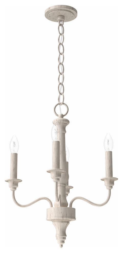 Teren Distressed White 4 Light Chandelier Ceiling Light Fixture