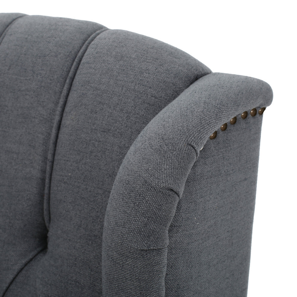 GDF Studio Xanthe Tufted Fabric Recliner, Set of 2, Charcoal and Dark Brown