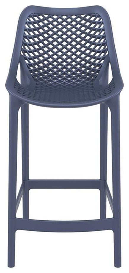 Home Square Patio Counter Stool in Dark Gray Finish - Set of 2