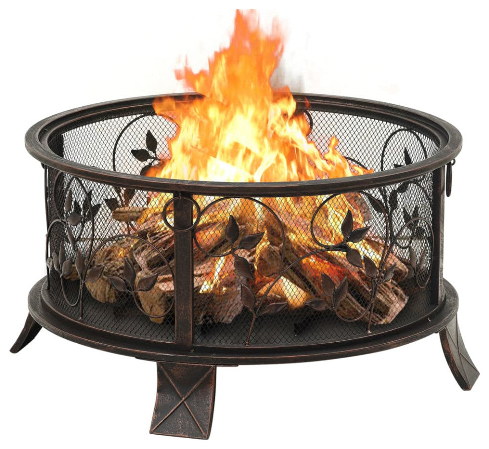 vidaXL Fire Pit Outdoor Fireplace for Camping Firebowl with Poker XXL Steel