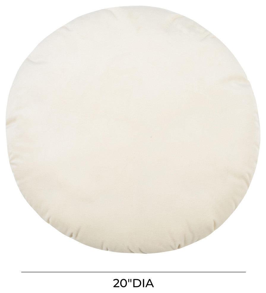 Potter 20" Cream Velvet Pillow - Cream