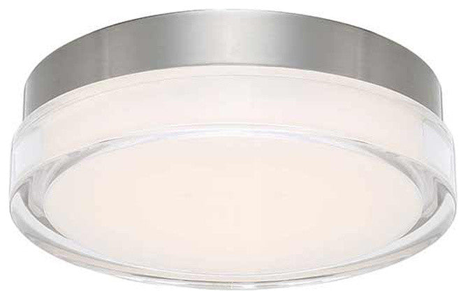 Dot 15" LED Round Flush Mount 3000K, Stainless Steel