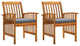 Vidaxl Garden Dining Chairs 2-Piece Set With Cushions Solid Acacia Wood