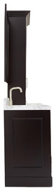 Ariel Stafford 85" Rectangle Sinks Bath Vanity Carrara Marble Espresso