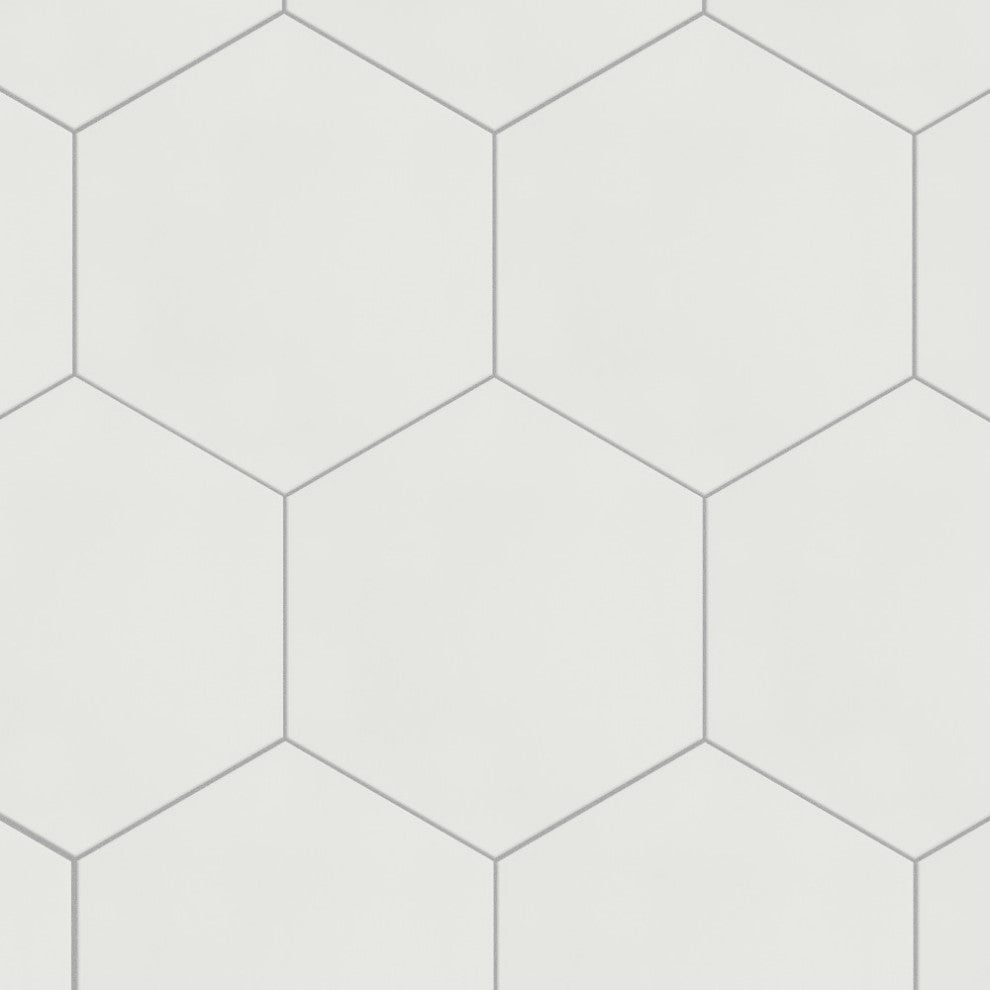 Textile Basic Grand Hex White Porcelain Floor and Wall Tile