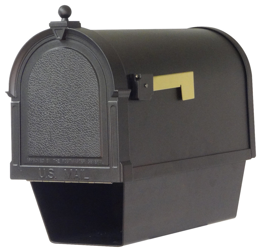 Berkshire Mailbox With Newspaper Tube & Floral Front Mailbox Mounting Bracket
