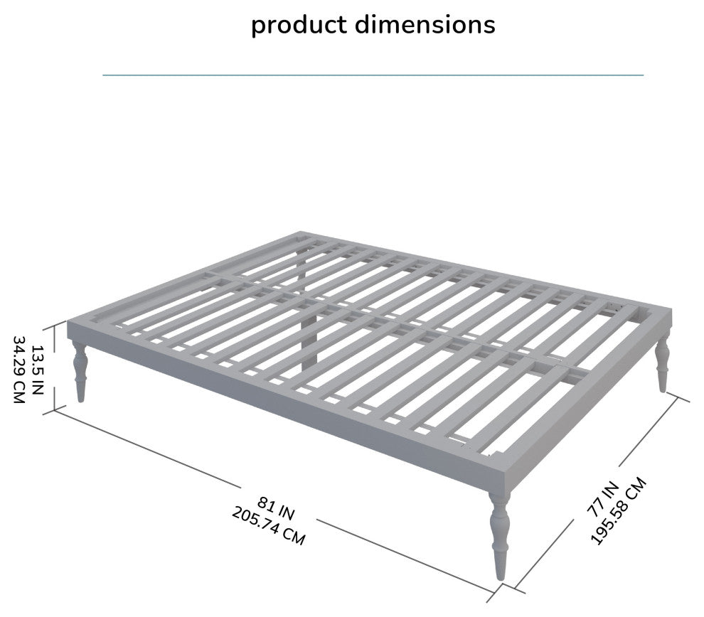Rhonda Platform Bed, Whitewash, King