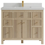 Sonoma Oak 42 Single Sink Bath Vanity with 2" Carrara Quartz