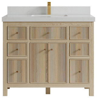 Sonoma Oak 42 Single Sink Bath Vanity with 2" Carrara Quartz