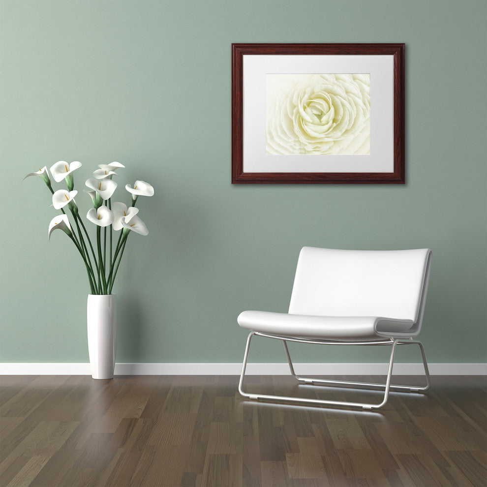 Cora Niele 'White Persian Buttercup' Matted Framed Art