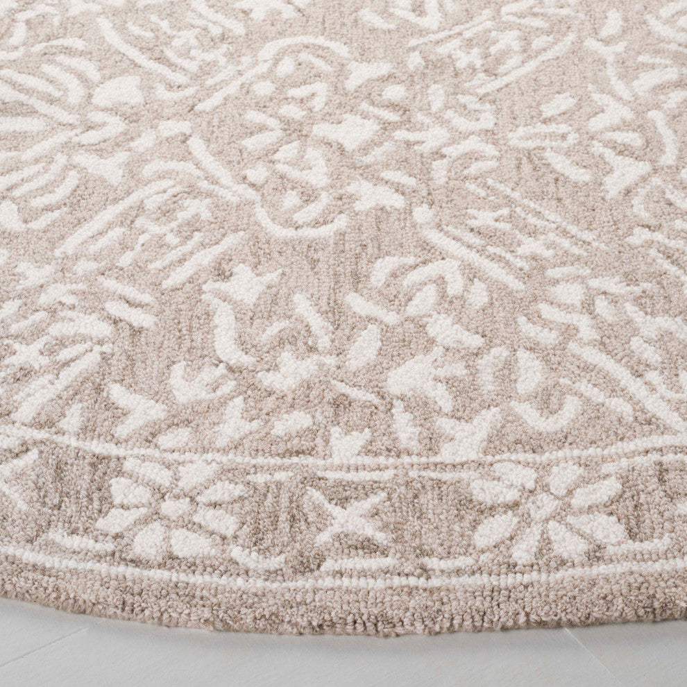 Safavieh Lauren Ralph Lauren Collection LRL6935 Rug, Silver/Ivory, 7' Round