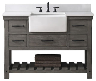 Wesley 48" Bathroom Vanity, Weathered Gray
