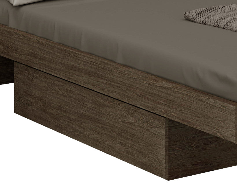 Sofia Wood Platform Bed Dresser Chest and Mirror in High Gloss