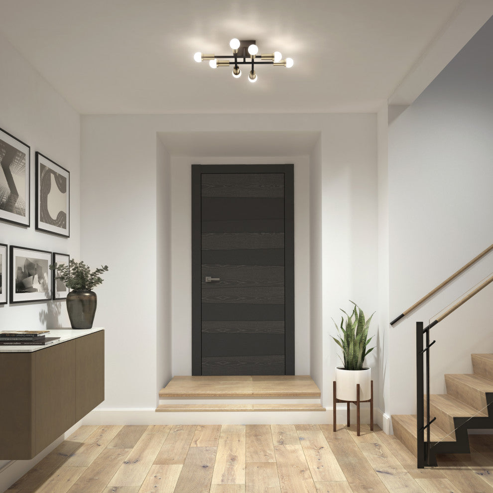 Artika Aristo Contemporary Flush Mount, Black and Gold