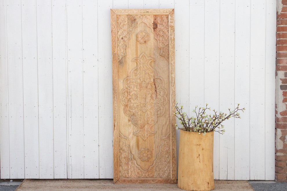 Reclaimed Wood Floral Medallion Wall Panel