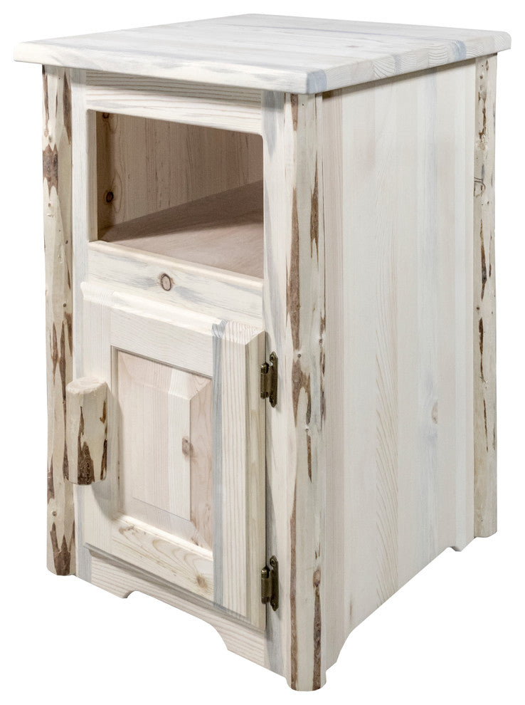 Montana End Table with Door, Right Hinged, Ready to Finish