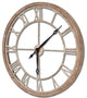 Mething Brown Wood and Gold Metal 19" Round Wall Clock