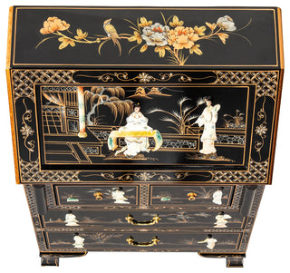 Black Lacquer Secretary Desk Royal Ladies