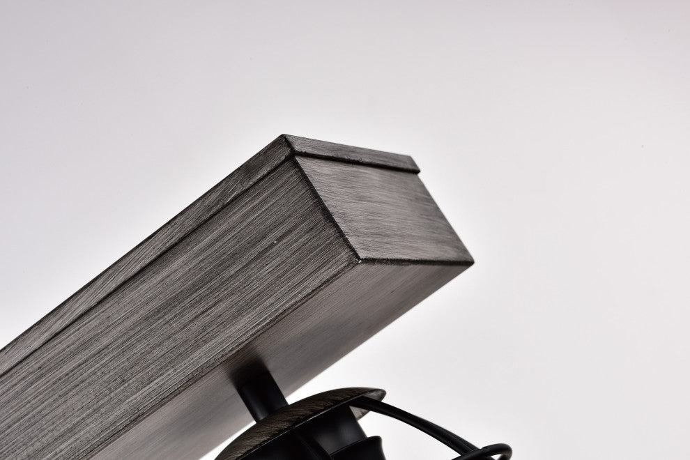 4-Light Wood and Black Cage Linear Pendant