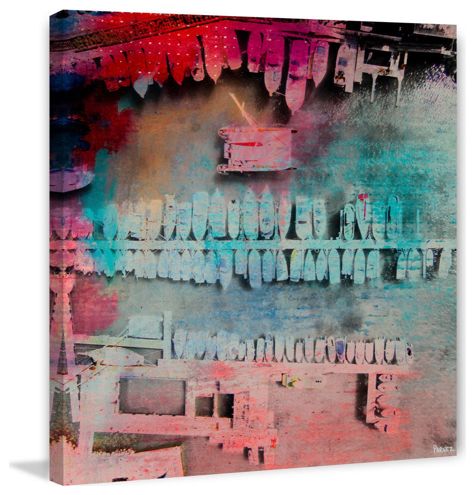 "Docked For The Night" Painting Print on Wrapped Canvas, 32"x32"