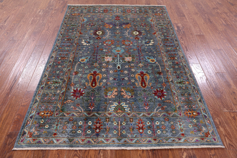 5' 5" X 7' 9" Persian Tabriz Hand Knotted Wool Rug - Q12175