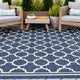 Shaila Transitional Geometric Navy Rectangle Indoor/Outdoor Area Rug, 9'x12'