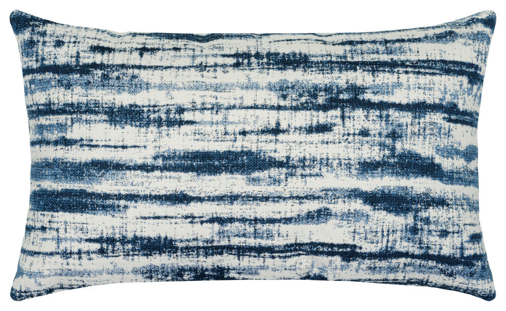 Linear Indigo Lumbar Indoor/Outdoor Performance Pillow, 12"x20"