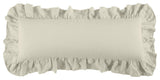 Washed Linen Ruffled Lumbar Pillow, 14" x 36", Light Tan, 1PC