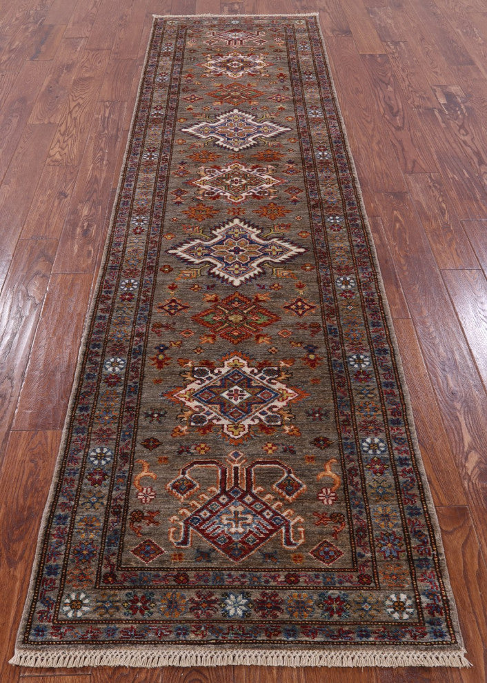 Super Kazak Handmade Wool Runner Rug 2' 8" X 10' 2" Q8349