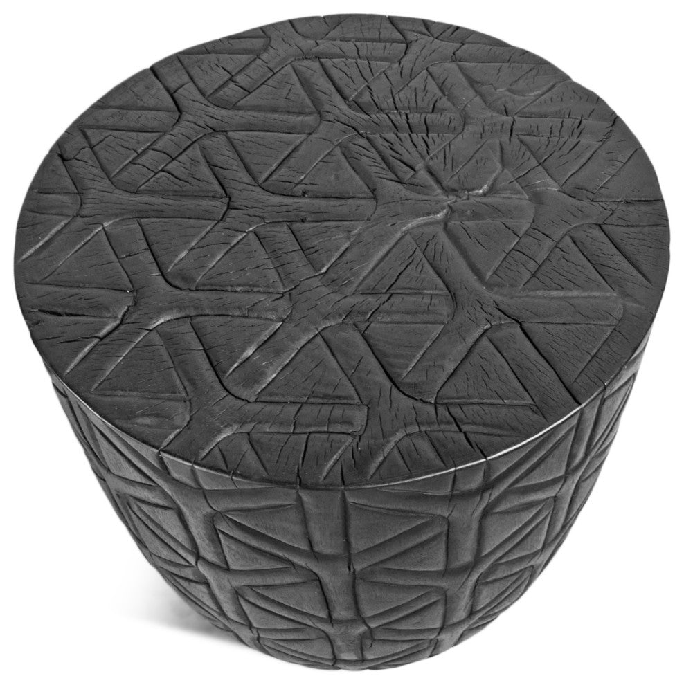 Ebony Gumdrop Cane Print Stool / Side Table