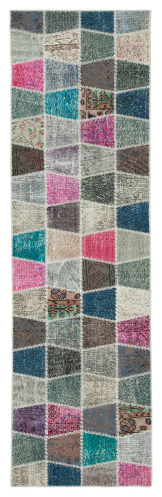 Rug N Carpet - Handwoven Anatolian 2' 11" x 10' 0" Vintage Patchwork Runner Rug