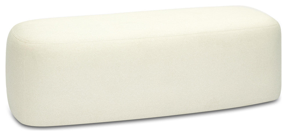 Graceland Cream Faux Mohair Bench