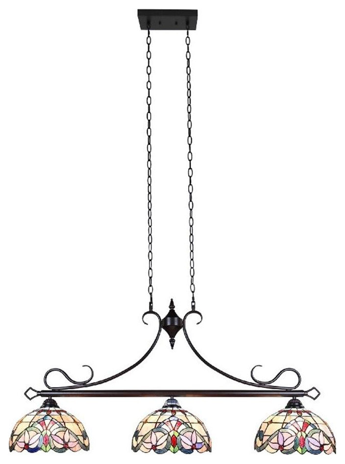 Chloe Lighting Grenville Victorian-Style Dark Bronze 3 Light Island Pendant 47"