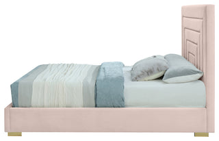 Nora Velvet Upholstered Bed, Pink, King