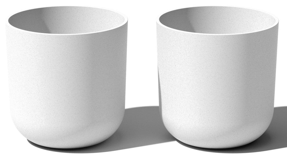 Pure Series Kona Planter, White, 15", 2 Pack