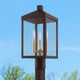 Nyack 3 Light Bronze, Antique Brass Cluster Medium Outdoor Post Top Lantern