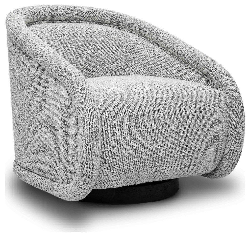 Rory Boucle Swivel Chair, Grey